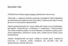 Türmob Öğretmenler Günü Basın Bülteni