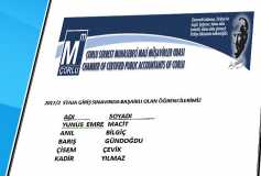 2017/2 Staja Giriş Sınavında Başarılı Olan Öğrencilerimiz