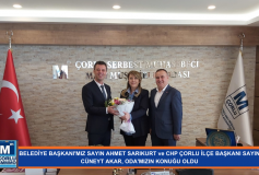 Belediye Başkanı'mız Sayın Ahmet Sarıkurt ve CHP Çorlu İlçe Başkanı Sayın Cüneyt Akar, Oda'mızın Konuğu Oldu