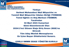 2024/1'inci Dönem SGS'ye Girecek Tüm Aday Meslek Mensuplarına Başarılar Dileriz