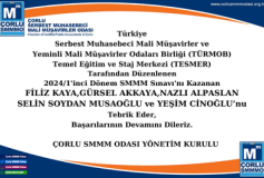 2024/1'inci Dönem Smmm Sınavı'nı Kazanan Aday Meslek Mensuplarımızı En İçten Dileklerimizle Kutlarız...