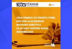 2024/Temmuz Ayı Sigorta Primi, KDV İade Alacağından Mahsubu Suretiyle 25.09.2024 Tarihine Kadar Ödenebilecek