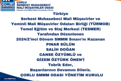 2024/2'inci Dönem SMMM Sınavı'nı Kazanan Aday Meslek Mensuplarımızı En İçten Dileklerimizle Kutlarız...