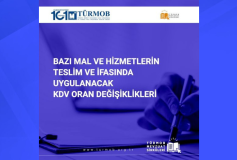 Bazı Mal ve Hizmetlerin Teslim ve İfasında Uygulanacak KDV Oran Değişiklikleri