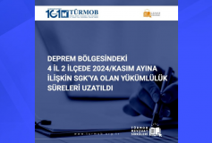 Deprem Bölgesindeki 4 ile 2 İlçede 2024/Kasım Ayına İlişkin SGK’ya Olan Yükümlülük Süreleri Uzatıldı