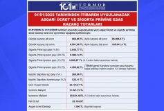 01.01.2025 Tarihinden İtibaren Uygulanacak Asgari Ücret ve Prime Esas Kazanç Tutarı Belli Oldu