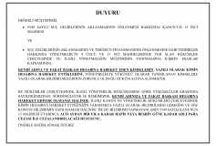 İşyerinde Duyuru Asma Zorunluluğu Hk