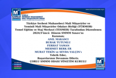 2024/3'üncü Dönem SMMM Sınavı'nı Kazanan Aday Meslek Mensuplarımızı En İçten Dileklerimizle Kutlarız...