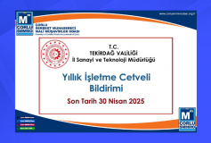 Yıllık İşletme Cetveli Bildirimi