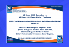 2025/1’üncü Dönem SMMM Sınavı’na Katılacak Tüm Adaylara Başarılar Dileriz