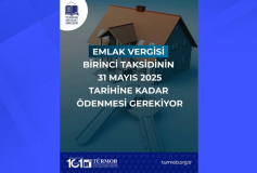 Emlak Vergisi Birinci Taksitinin, 31 Mayıs 2025 Tarihine Kadar Ödenmesi Gerekiyor
