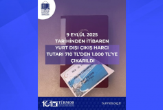 9 Eylül 2025 Tarihinden İtibaren Yurtdışı Çıkış Harcı Tutarı, 710 TL’den 1.000 TL’ye Çıkarıldı