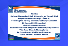 2025/3'üncü Dönem SGS'ye Girecek Tüm Aday Meslek Mensuplarına Başarılar Dileriz…