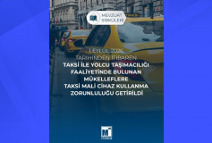 1 Eylül 2026 Tarihinden İtibaren Taksi ile Yolcu Taşımacılığı Faaliyetinde Bulunan Mükelleflere Taksi Mali Cihaz Kullanma Zorunluluğu Getirildi