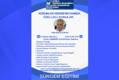 Çorlu SMMM Odasında Düzenlenecek “Kurumlar Vergisi Beyanında Özellikli Konular” Eğitim Seminerine, Tüm Üyelerimiz Davetlidir!