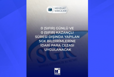 0 (Sıfır) Günlü ve 0 (Sıfır) Kazançlı Süresi Dışında Yapılan SGK Bildirimlerine İdari Para Cezası Uygulanacak