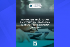 Teminatsız Tecil Tutarı 1 Milyon Türk Lirasından 10 Milyon Türk Lirasına Çıkarıldı
