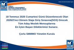 2026-02.Dönem Staja Giriş Sınavına (SGS) Girecek Aday Meslek Mensuplarına Başarılar Dileriz.