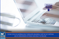 1 Ocak 2024 - 30 Haziran 2024 Tarihleri Arasinda Yurt İçi Ve Yurtdişi Gelir Vergisinden İstisna Harcirah Tutarlari