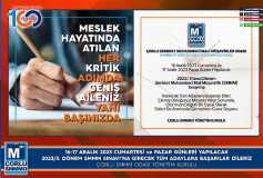 2023/3'üncü Dönem Serbest Muhasebeci Mali Müşavirlik (Smmm) Sinavi'na Katilacak Tüm Adaylara Başarilar Dileriz