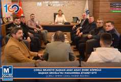 Çorlu Belediye Başkan Aday Adayi Emre Köprülü, Başkan Eroğlu'nu Makaminda Ziyaret Etti