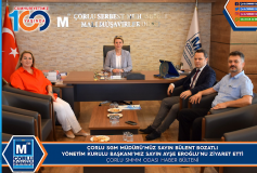 Çorlu Sgm Müdürü'müz Sayin Bülent Bozatli, Yönetim Kurulu Başkani'miz Sayin Ayşe Eroğlu'nu Ziyaret Etti