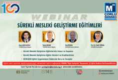 Sürekli Mesleki Geliştirme Eğitimleri''webinar; 3 Ağustos Perşembe Günü, Youtube Üzerinden Gerçekleştirilecek!
