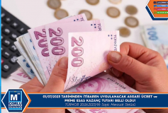 01/07/2023 Tarihinden İtibaren Uygulanacak Asgari Ücret Ve Prime Esas Kazanç Tutari Belli Oldu