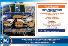 Çorlu Smmm Odasi E-Dönüşüme Girişte Oda'miz Hizmetleri Konulu Eğitim Semineri Düzenleyecek!