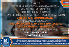 2023/1'inci Dönem Staja Giriş Sinavi (Sgs)'na Katilacak Tüm Stajyerlerimize, En İçten Başari Dileklerimizi Sunariz.