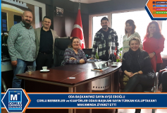 Oda Başkani'miz Sayin Ayşe Eroğlu, Çorlu Berberler Ve Kuaförler Odasi Başkani Sayin Kuluptakan'i Ziyaret Etti