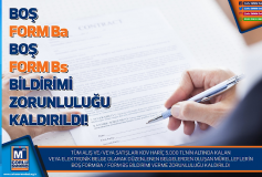 Tüm Aliş Ve/veya Satişlari Kdv Hariç 5.000 Tl'nin Altinda Kalan Veya Elektronik Belge Olarak Düzenlenen Belgelerden Oluşan Mükelleflerin Boş Form Ba/ Form Bs Bildirimi Verme Zorunluluğu Kaldirildi