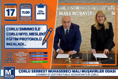 Çorlu Smmm Odasi İle Çorlu Myo Arasinda, Mesleki Eğitim Protokolü İmzalandi