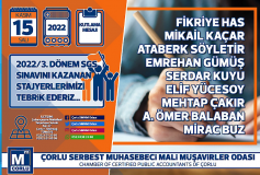 2022/3'üncü Dönemi Staja Giriş Sinavi (Sgs)'nda Başari Gösteren Stajyerlerimizi Tebrik Ederiz