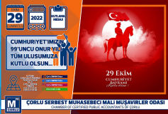 Cumhuriyet'imizin 99'uncu Onur Yili, Tüm Ulusumuza Kutlu Olsun