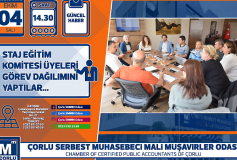 Staj Eğitim Komitesi Üyeleri Görev Dağilimini Yaptilar