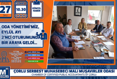 Oda Yönetimi'miz Eylül Ayi 2'nci Oturumunda Bir Araya Geldi