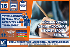 2022 Yılı 2'nci Dönem Serbest Muhasebeci Mali Müşavirlik Yeterlilik Sınavı'nda Başarı Gösteren Genç Meslektaşlarımızı, Tebrik Ederiz.