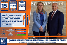 Nkü Çorlu Myo Yönetimi'nden, Oda'miza Nezaket Ziyareti