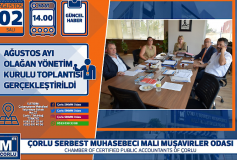 Ağustos Ayi Olağan Yönetim Kurulu Toplantisi Gerçekleştirildi