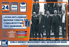 Lozan Antlaşmasi Modern Türkiye Cumhuriyeti'nin Tapu Senedidir...