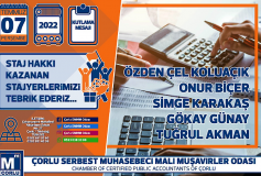 Staj Hakkı Kazanan Stajyerlerimizi, Tebrik Ederiz