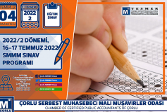 2022/2 Dönemi, 16-17 Temmuz 2022 Smmm Sinav Programi