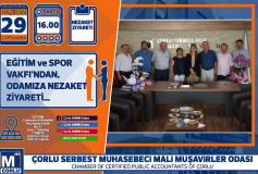 Eğitim Ve Spor Vakfi'ndan, Odamiza Nezaket Ziyareti...