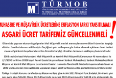 Muhasebe Ve Müşavirlik Ücretlerine Enflasyon Farkı Yansıtılmalı, Asgari Ücret Tarifemiz Güncellenmeli...