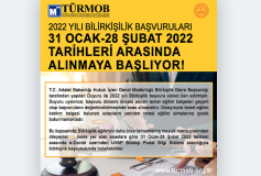 2022 Yılı Bilirkişilik Başvuruları 31 Ocak-28 Şubat 2022 Tarihleri Arasında Alınmaya Başlıyor!...