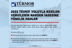 2022 Tevkif Yoluyla Kesilen Vergilerin Nakden İadesine Yönelik Hadler