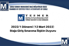 2022/1 Dönemi (12 Mart 2022) Staja Giriş Sinavina İlişkin Duyuru