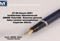 27-28 Kasim 2021 Tarihlerinde Düzenlenecek Smmm Yeterlilik Sinavina Girecek Aday Meslek Mensuplarina Başarilar Dileriz. Çorlu Smmm Odasi Yönetim Kurulu