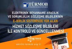 Elektronik Beyanname Aracılık Ve Sorumluluk Sözleşme Bilgilerinin E-Birlik Sisteminde Yer Alan Hizmet Sözleşme Bilgileri İle Kontrolü Ve Güncellenmesine İlişkin Duyuru